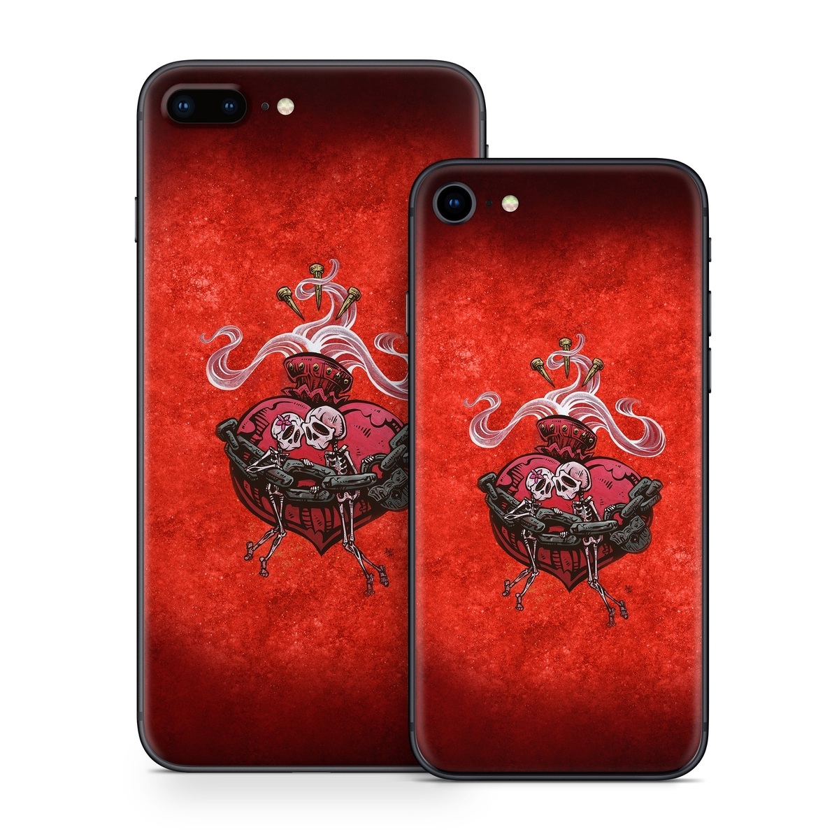 iPhone 8 Series Skin design of Orange, Art, Font, Sleeve, Tints and shades, Symbol, Pattern, Logo, Magenta, Graphics, with black, red, white, gray colors