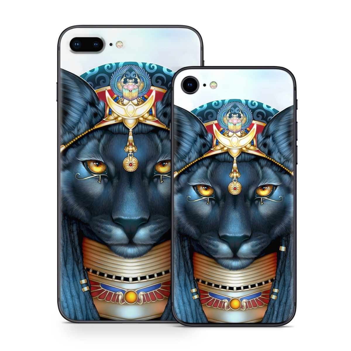 iPhone 8 Series Skin design of Jaw, Font, Whiskers, Toy, Snout, Personal protective equipment, Fictional character, Electric blue, Graphics, Mask, with black, white, red, blue, yellow, orange colors