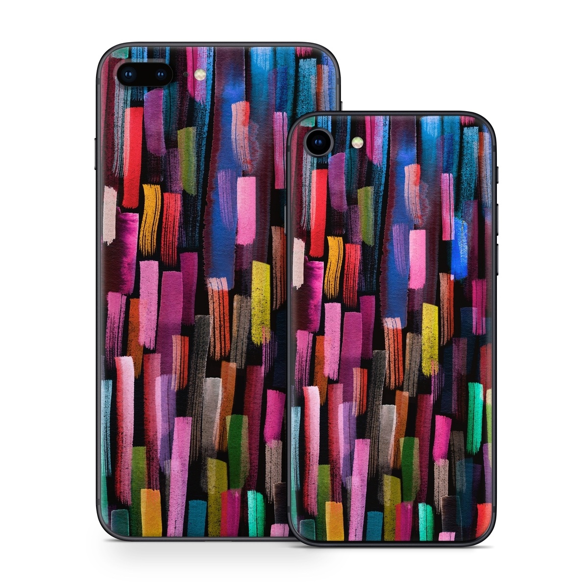 iPhone 8 Series Skin design of Colorfulness, Textile, Art, Wood, Line, Material property, Font, Pattern, Tints and shades, Magenta, with black, blue, green, red, pink, yellow, orange, white, gray colors
