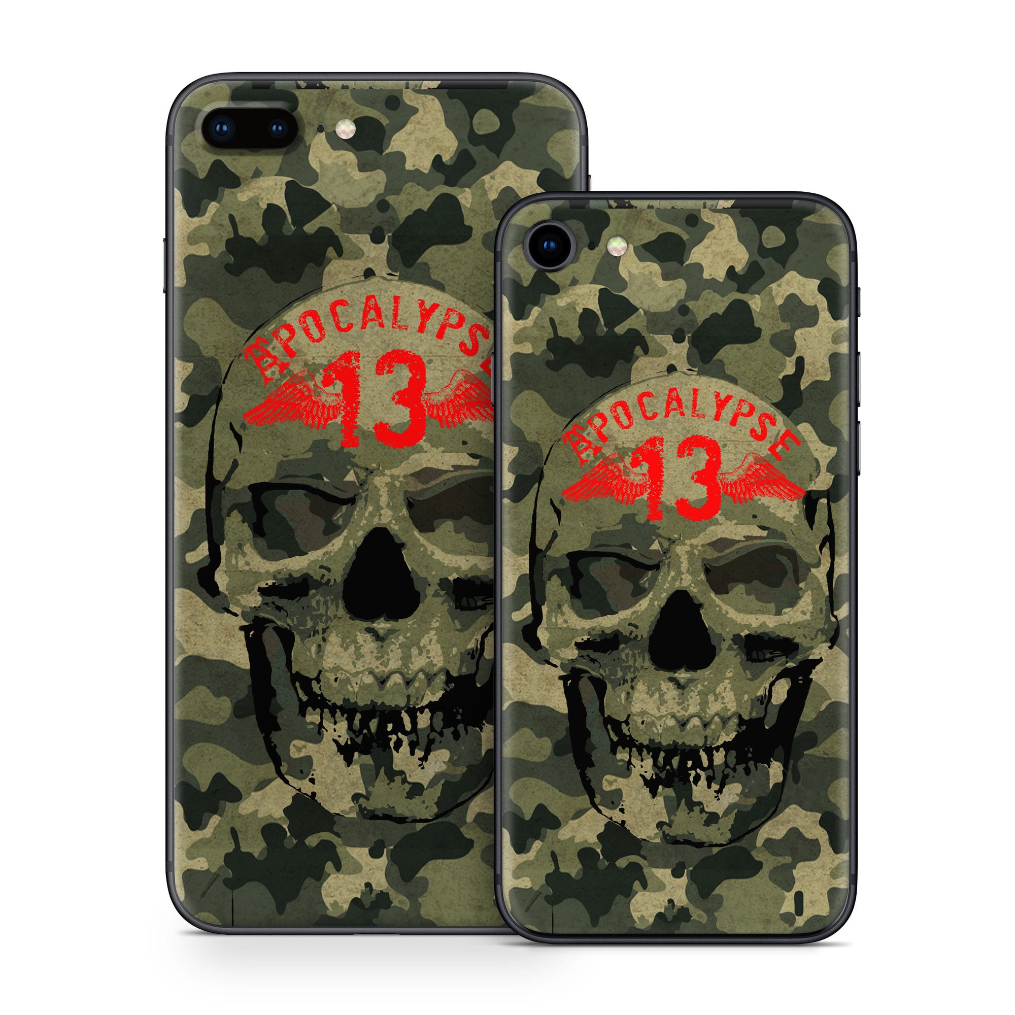 iPhone 8 Series Skin design of Bone, Jaw, Art, Font, Skull, Snout, Visual arts, Pattern, Graphics, Graphic design, with black, green, red colors