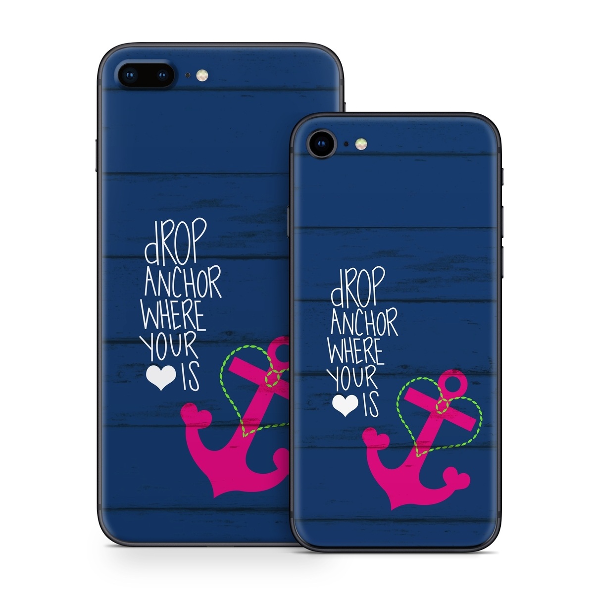 iPhone 8 Series Skin design of Font, Text, Love, Heart, Illustration, Anchor, Graphic design, Gesture, with black, purple, gray, red, blue, white colors