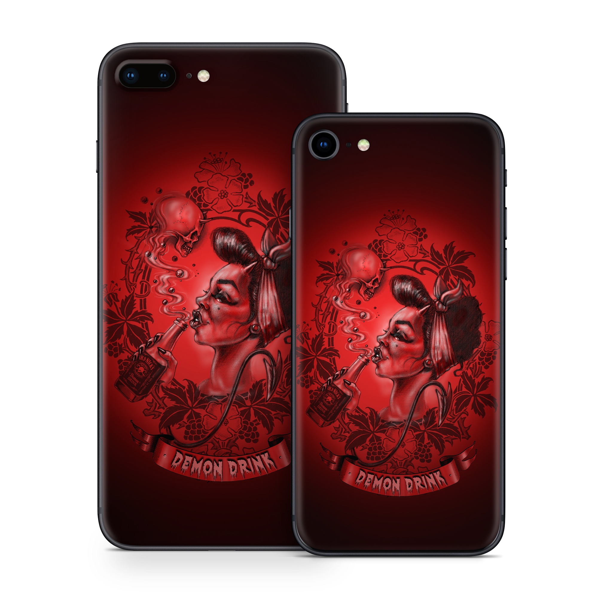 iPhone 8 Series Skin design of Font, Art, Magenta, Pattern, Graphics, Visual arts, Painting, Carmine, Illustration, Drawing, with black, red, white colors
