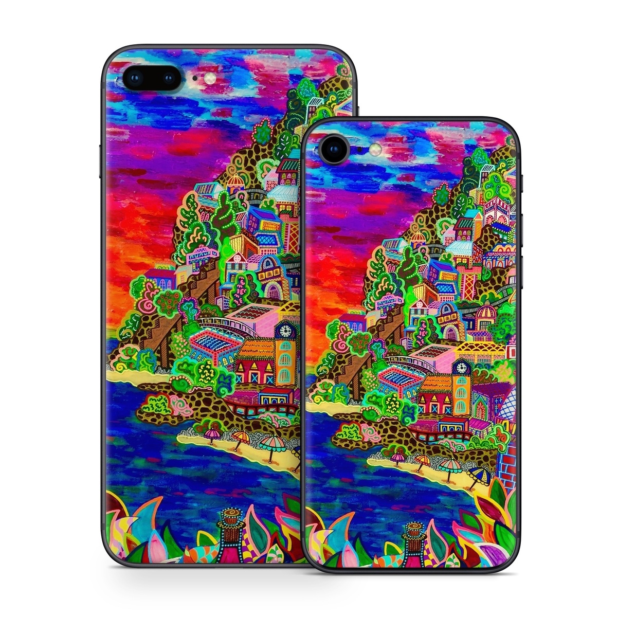 iPhone 8 Series Skin design of Art, Modern art, Visual arts, Painting, with red, blue, yellow, purple, white, green, orange colors