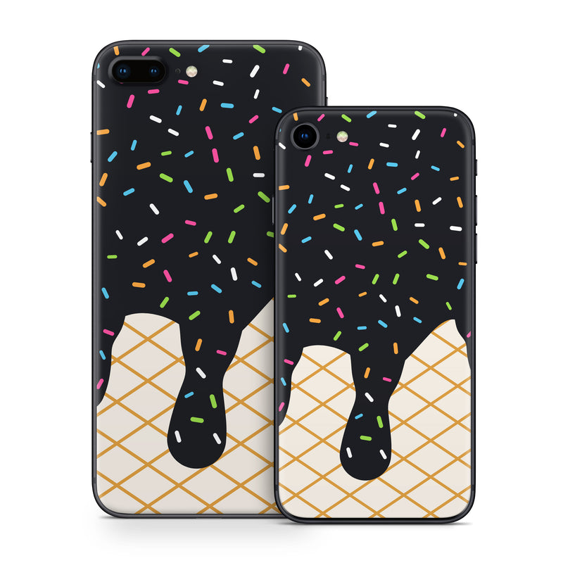 iPhone 8 Series Skin design of Orange, Graphics, Polka dot, with white, brown, yellow, black, green, pink, orange, blue colors