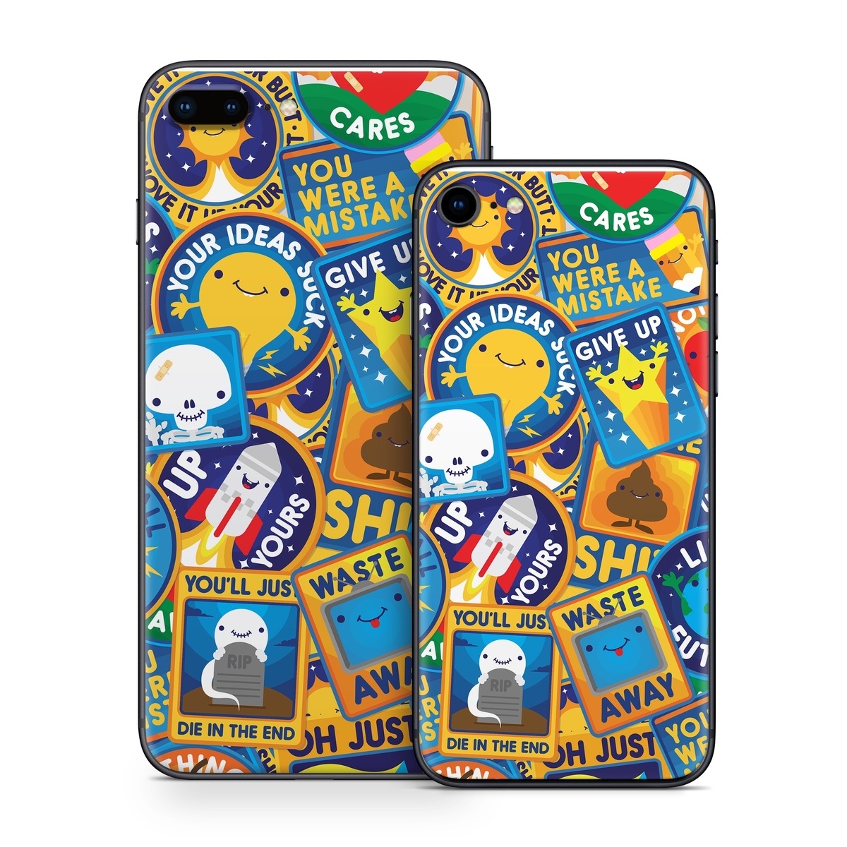 iPhone 8 Series Skin design of Pattern, Visual arts, Design, Art, Mosaic, Psychedelic art, with blue, yellow, orange, white, green, red, gray colors