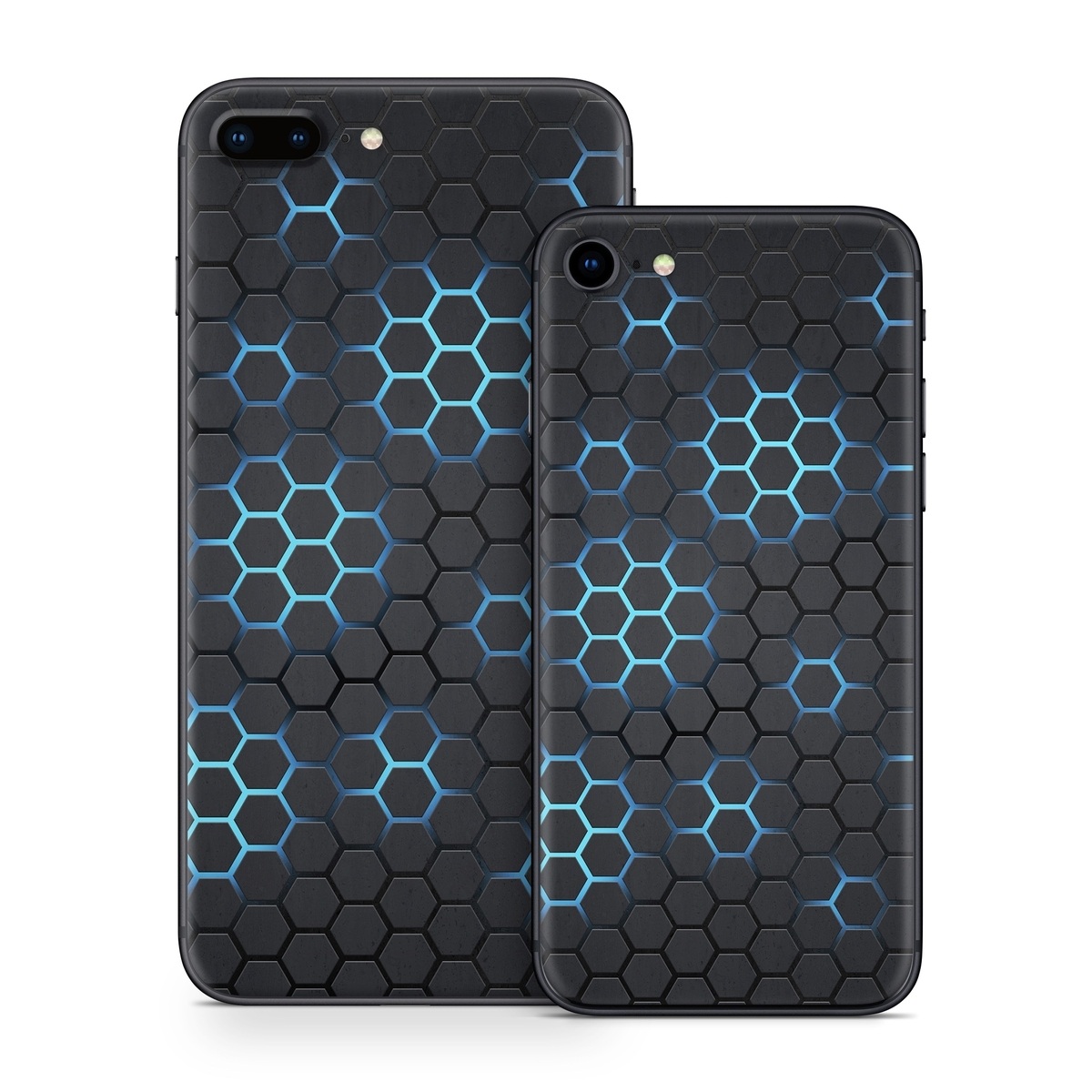 iPhone 8 Series Skin design of Pattern, Water, Design, Circle, Metal, Mesh, Sphere, Symmetry, with black, gray, blue colors