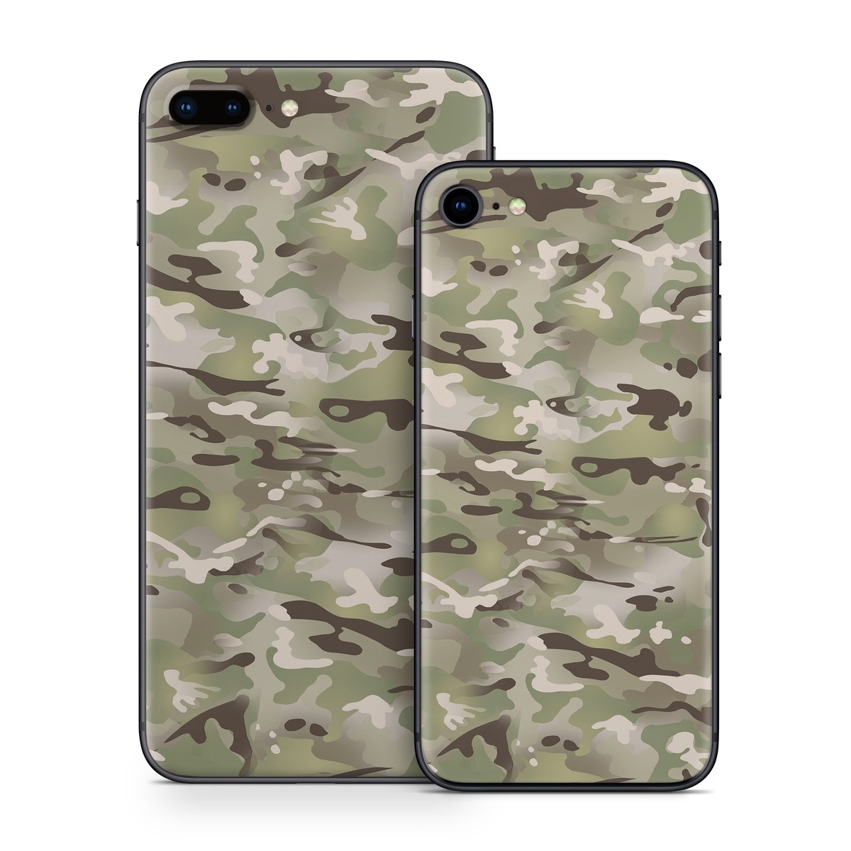 iPhone 8 Series Skin design of Military camouflage, Camouflage, Pattern, Clothing, Uniform, Design, Military uniform, Bed sheet, with gray, green, black, red colors
