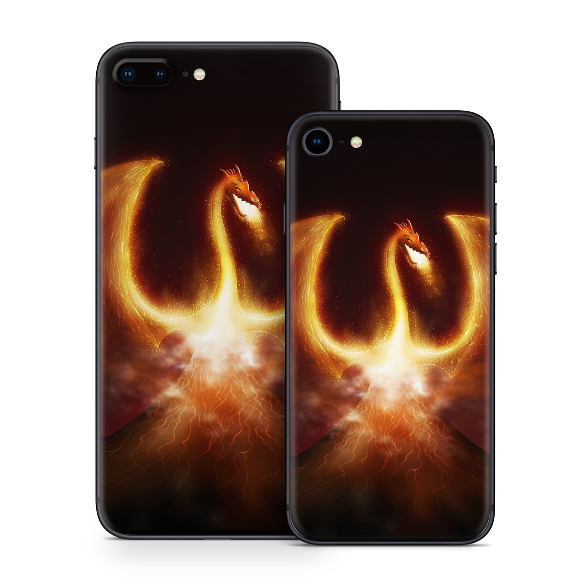 iPhone 8 Series Skin design of Light, Atmosphere, Orange, Space, Heat, Sky, Darkness, Art, Geological phenomenon, Universe, with black, red, green, pink colors