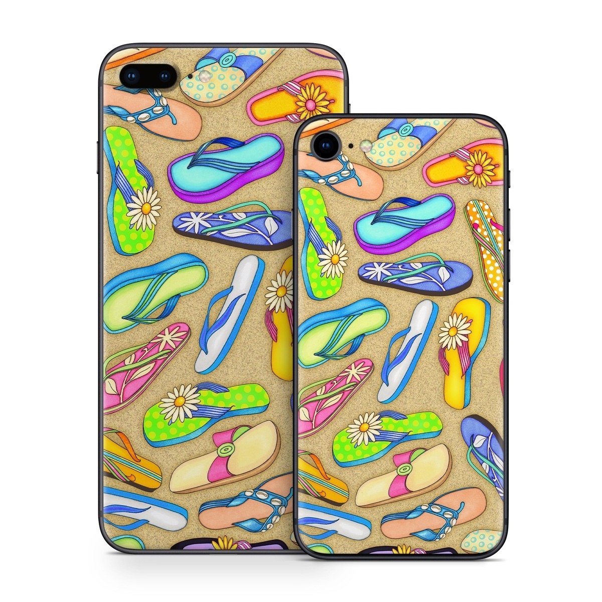 iPhone 8 Series Skin design of Pattern, Design, Visual arts, Footwear, Art, with gray, green, blue, pink, purple, orange colors