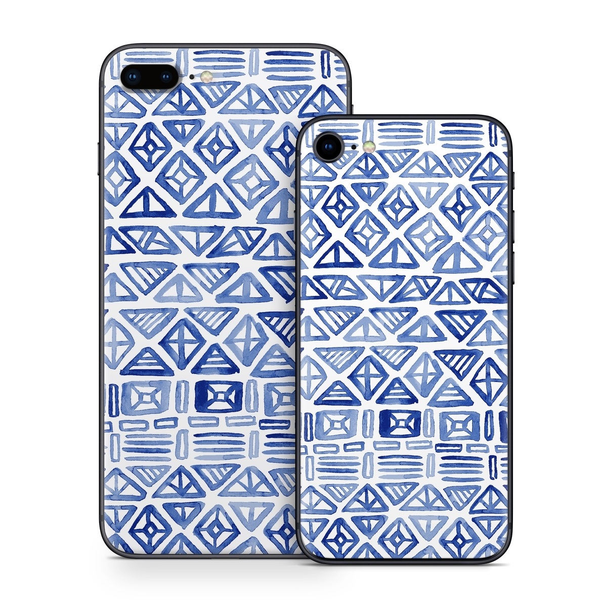iPhone 8 Series Skin design of Pattern, Line, Design, Symmetry, Visual arts, Parallel, with white, blue colors