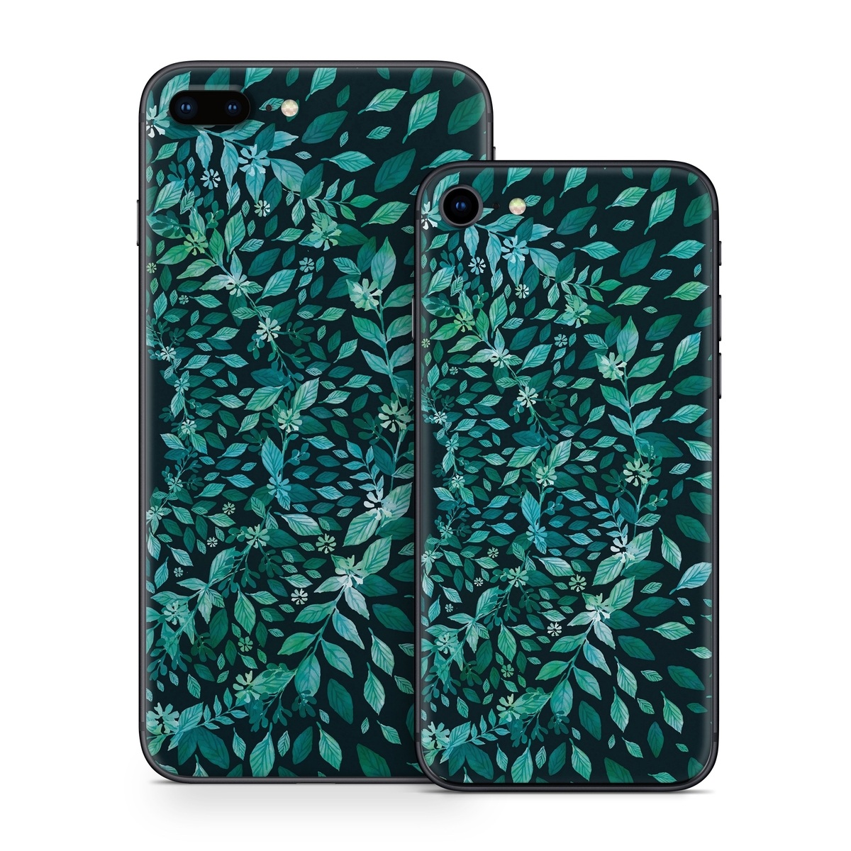 iPhone 8 Series Skin design of Green, Aqua, Organism, Turquoise, Natural environment, Teal, Marine biology, Water, Leaf, Plant, with black, green, white colors