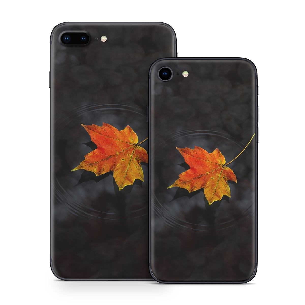 iPhone 8 Series Skin design of Leaf, Maple leaf, Tree, Black maple, Sky, Yellow, Deciduous, Orange, Autumn, Red, with black, red, green colors