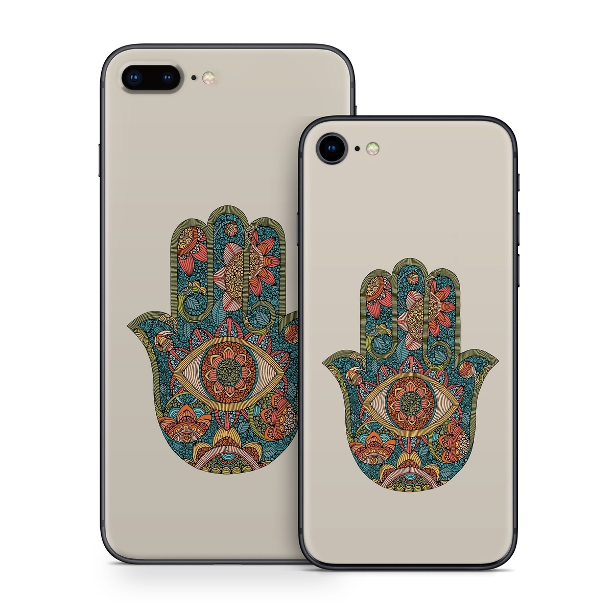 iPhone 8 Series Skin design of Art, Pattern, Symmetry, Circle, Font, Visual arts, Illustration, Painting, Symbol, Drawing, with blue, red, yellow, orange, green colors