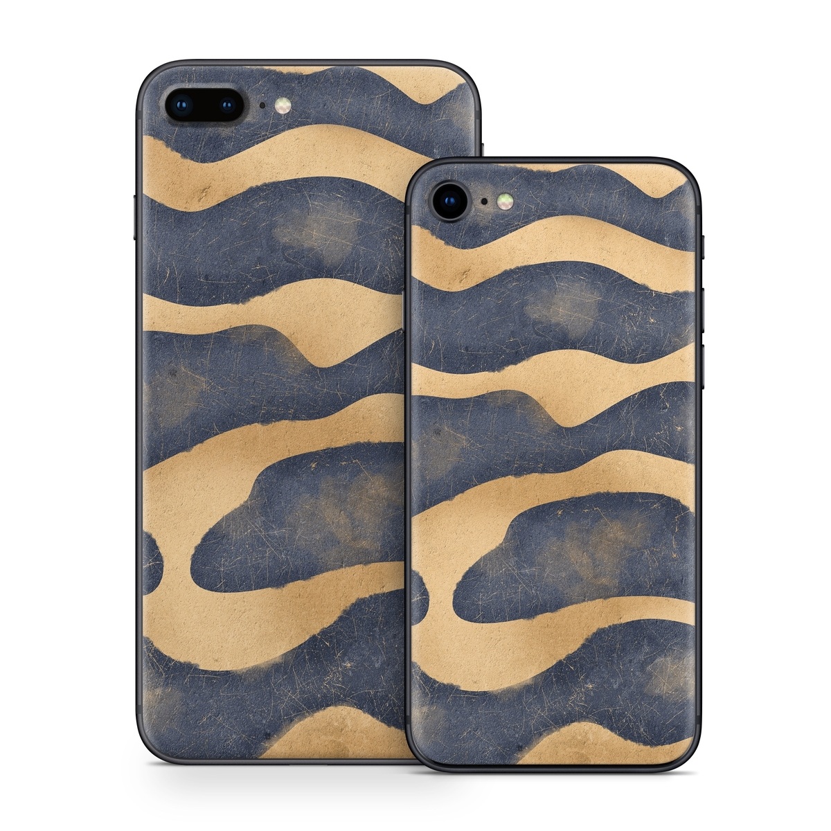 iPhone 8 Series Skin design of Art, Painting, Pattern, Font, Landscape, Dune, Illustration, Aeolian landform, Sand, Visual arts, with blue, brown colors
