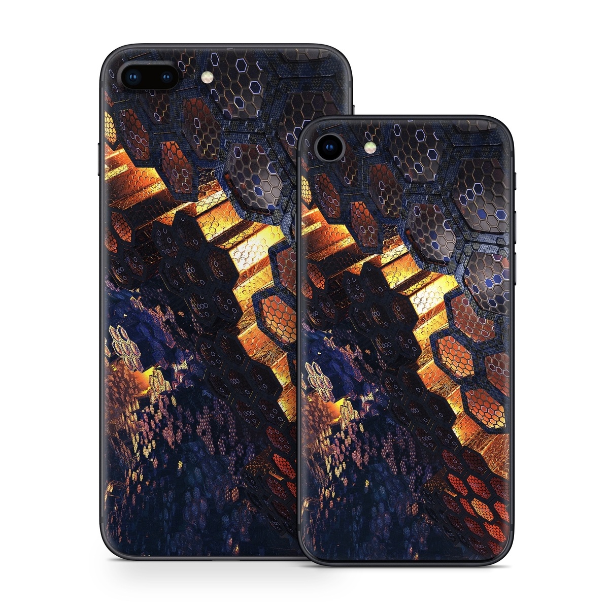 iPhone 8 Series Skin design of Geological phenomenon, Sky, Water, Cobblestone, Rock, Reflection, Colorfulness, World, Art, with black, red, green colors