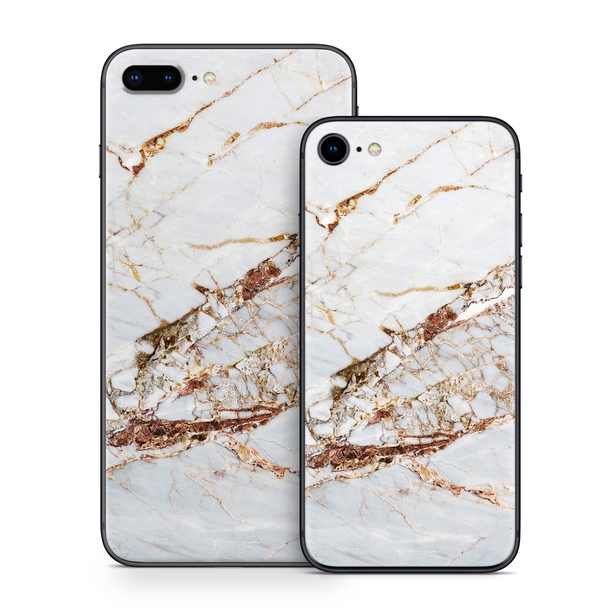 iPhone 8 Skin design of White, Branch, Twig, Beige, Marble, Plant, Tile with white, gray, yellow colors