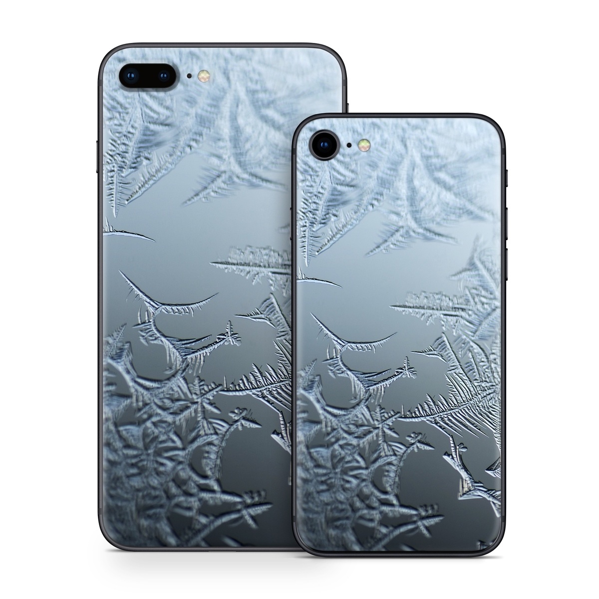 iPhone 8 Series Skin design of Water, Frost, Freezing, Winter, Pattern, Ice, Sky, Atmosphere, Design, Reflection, with blue, gray, white, black colors