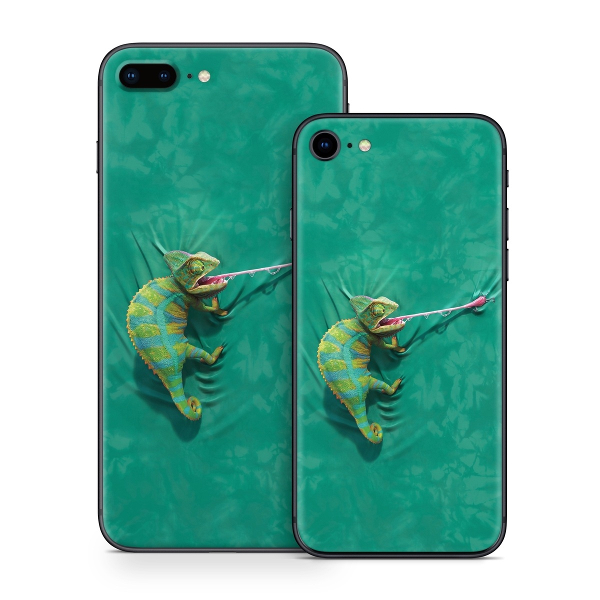 iPhone 8 Series Skin design of Green, Fish, Tail, Chameleon, with blue, black, green, gray colors