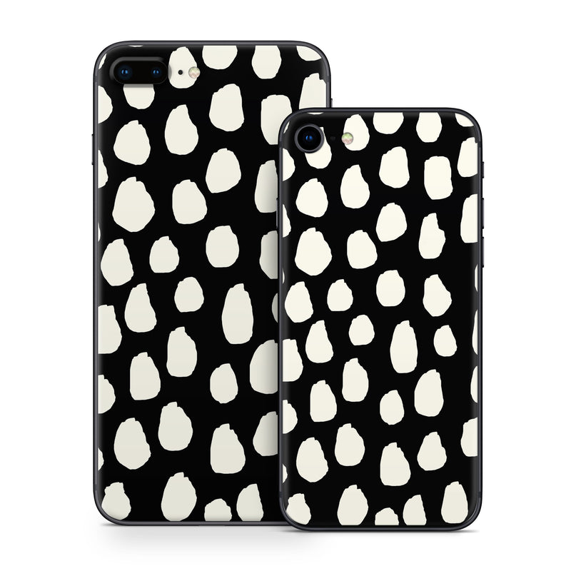 iPhone 8 Series Skin design of White, Black and white, Monochrome, Pattern, Polka dot, with black, white colors