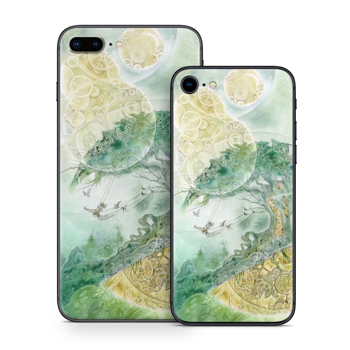 iPhone 8 Series Skin design of Illustration, Organism, Art, World, Fictional character, with green, yellow, brown colors