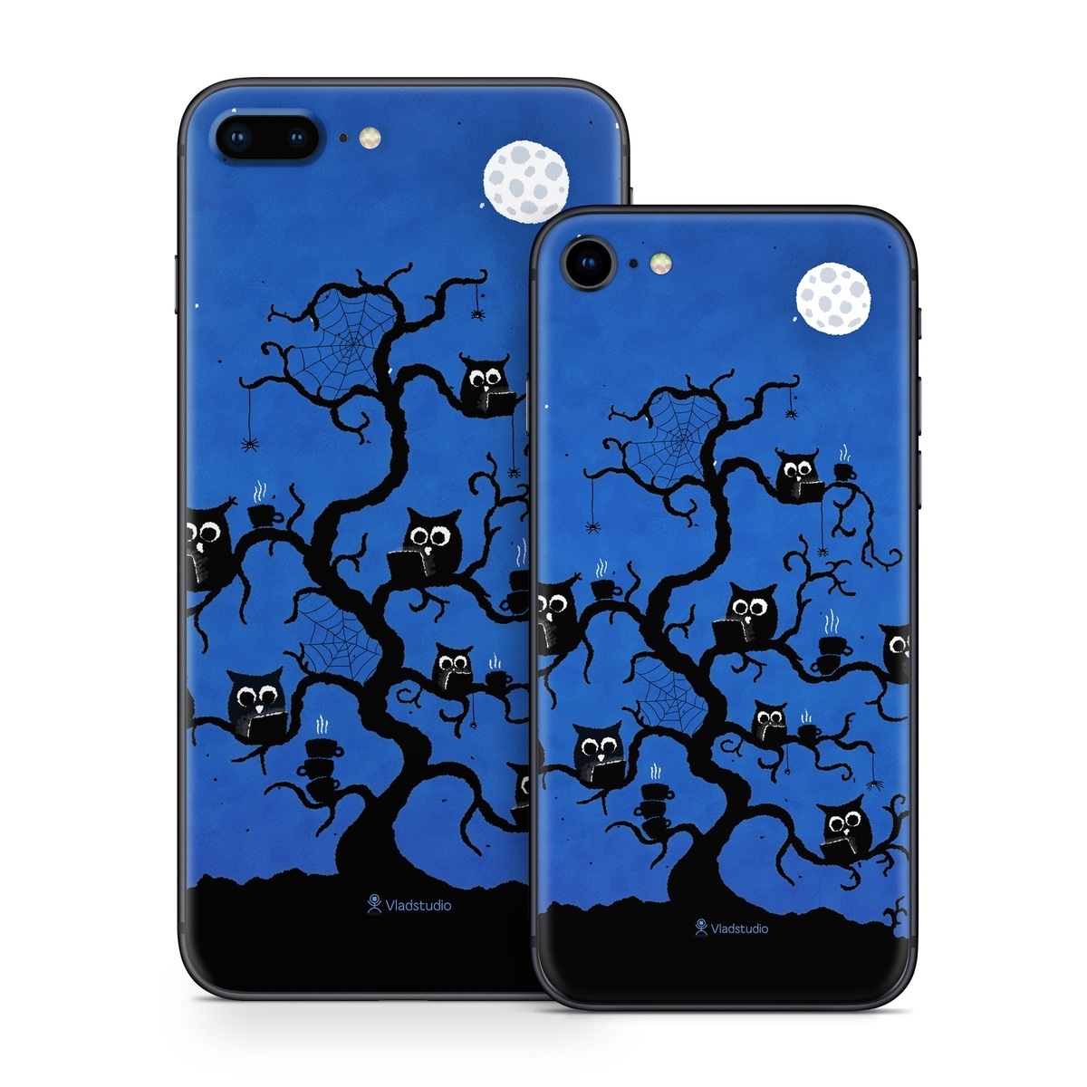 iPhone 8 Series Skin design of Illustration, Organism, Pattern, with blue, black colors