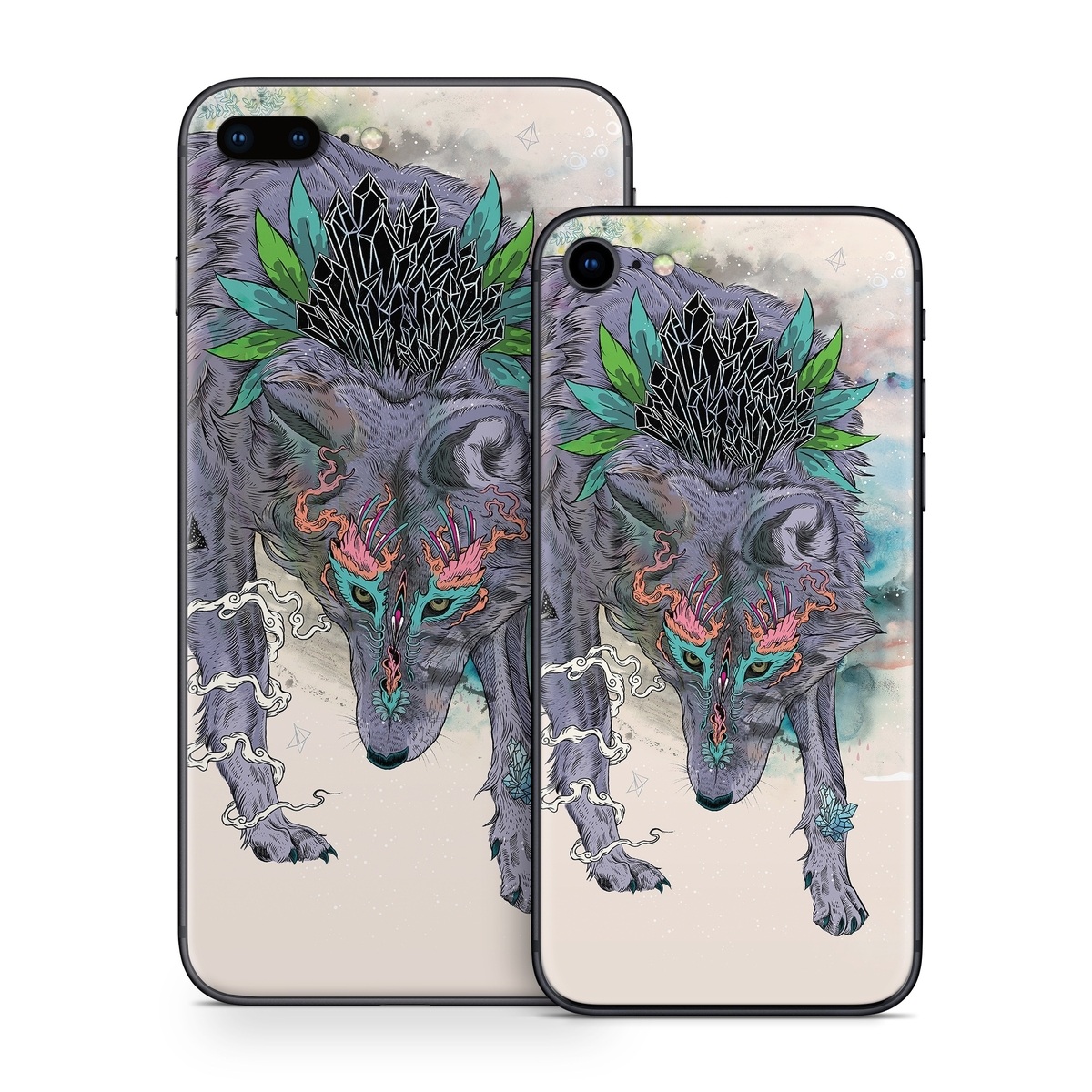 iPhone 8 Series Skin design of Illustration, Boar, Art, Drawing, Fictional character, Sketch, Suidae, with gray, pink, black, blue, yellow colors