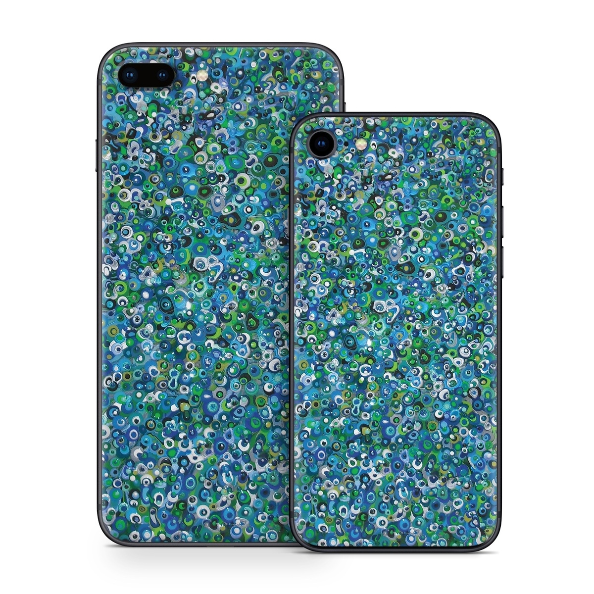 iPhone 8 Series Skin design of Blue, Plant, Glitter, with blue, green, white colors