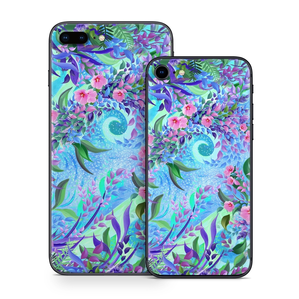 iPhone 8 Series Skin design of Psychedelic art, Pattern, Lilac, Purple, Art, Pink, Design, Fractal art, Visual arts, Organism, with gray, blue, purple colors