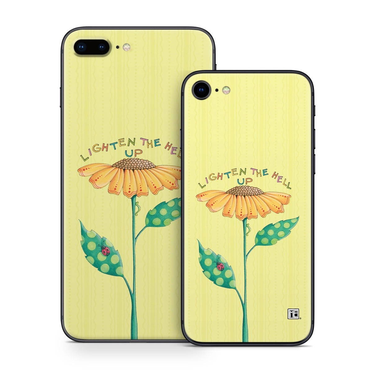 iPhone 8 Series Skin design of Flower, Plant, Botany, Flowering plant, Illustration, Wildflower, Daisy family, Coneflower, Pedicel, with yellow, green, red, black, orange, blue colors