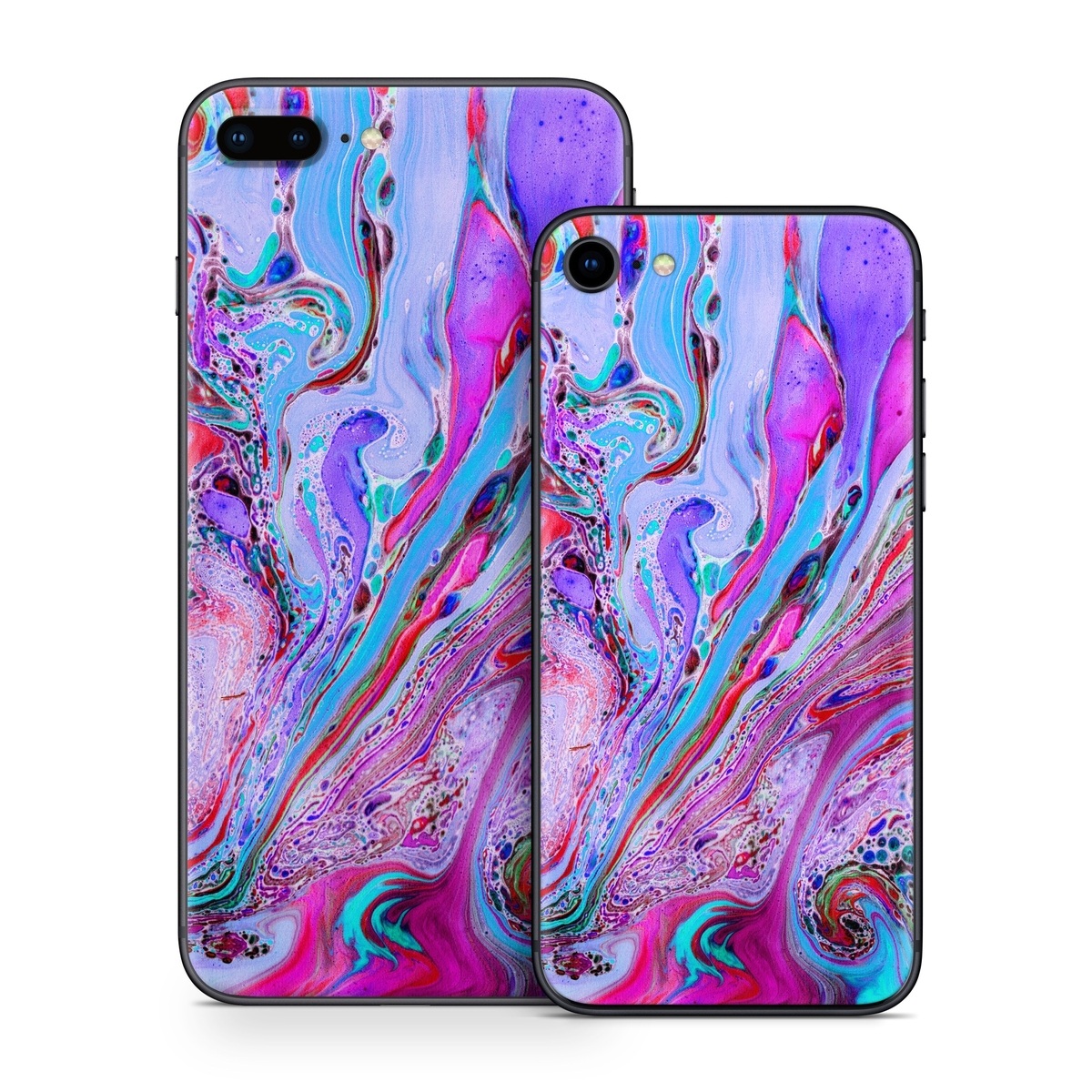 iPhone 8 Series Skin design of Pink, Purple, Pattern, Design, Visual arts, Art, Psychedelic art, Magenta, Acrylic paint, Colorfulness, with pink, purple, blue, green colors