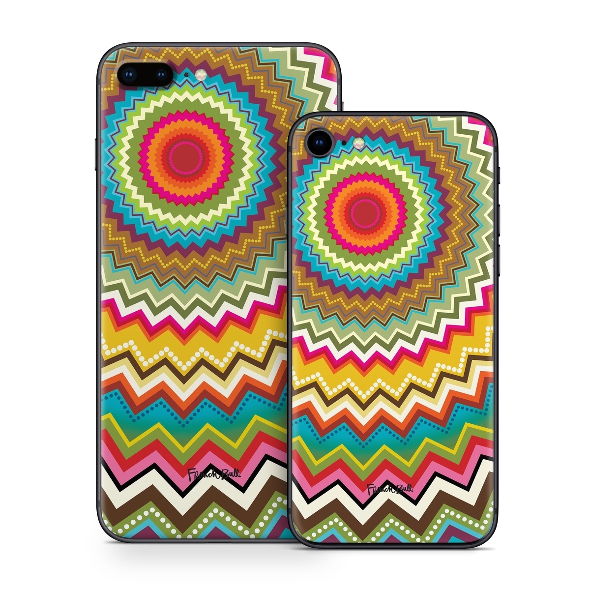 iPhone 8 Series Skin design of Colorfulness, Textile, Art, Creative arts, Triangle, Rectangle, Symmetry, Circle, Pattern, Tints and shades, with red, orange, yellow, pink, green, white, black, blue, brown colors