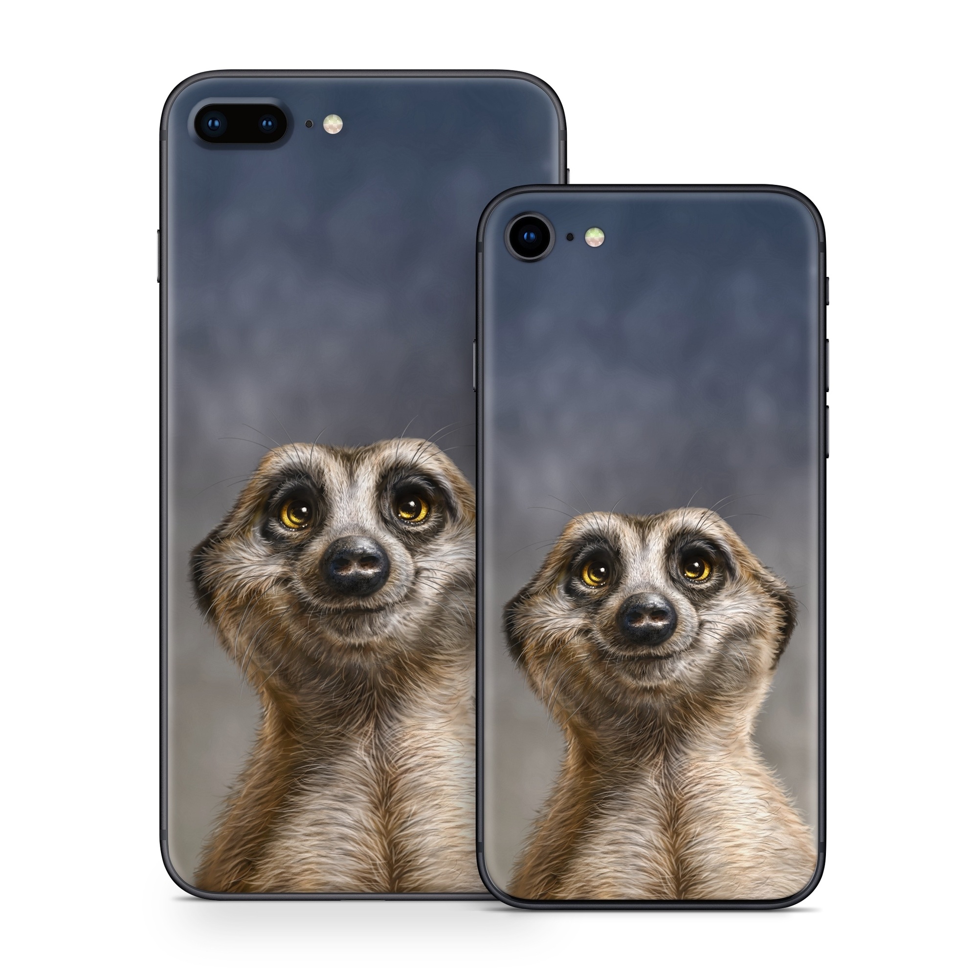 iPhone 8 Series Skin design of Face, Head, Eye, Eyelash, Human body, Carnivore, Iris, Terrestrial animal, Whiskers, Snout, with white, gray, brown, yellow, black, blue colors