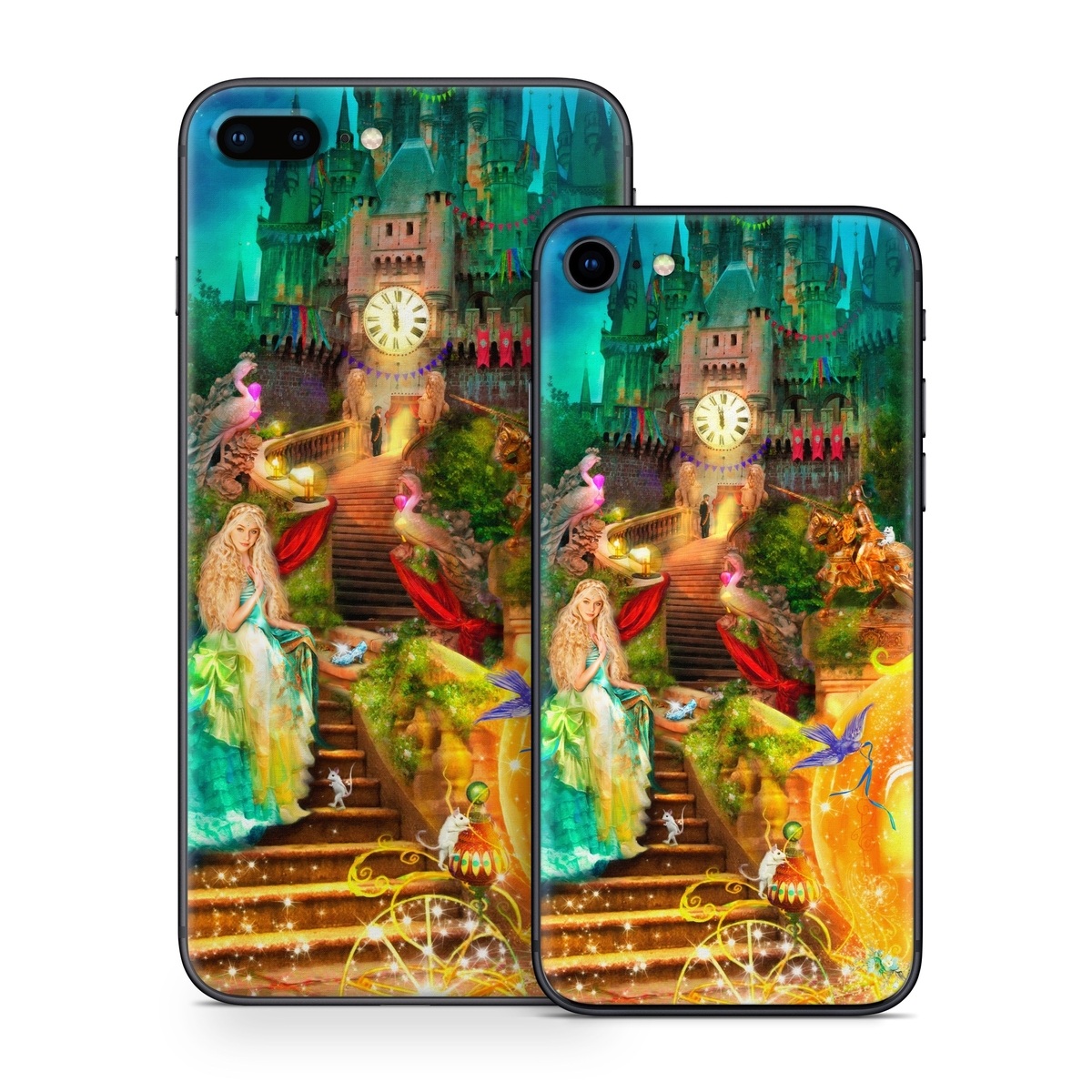 iPhone 8 Series Skin design of Mythology, Adventure game, World, Fictional character, Theatrical scenery, Art, with yellow, orange, blue, green, red, purple, white, black colors