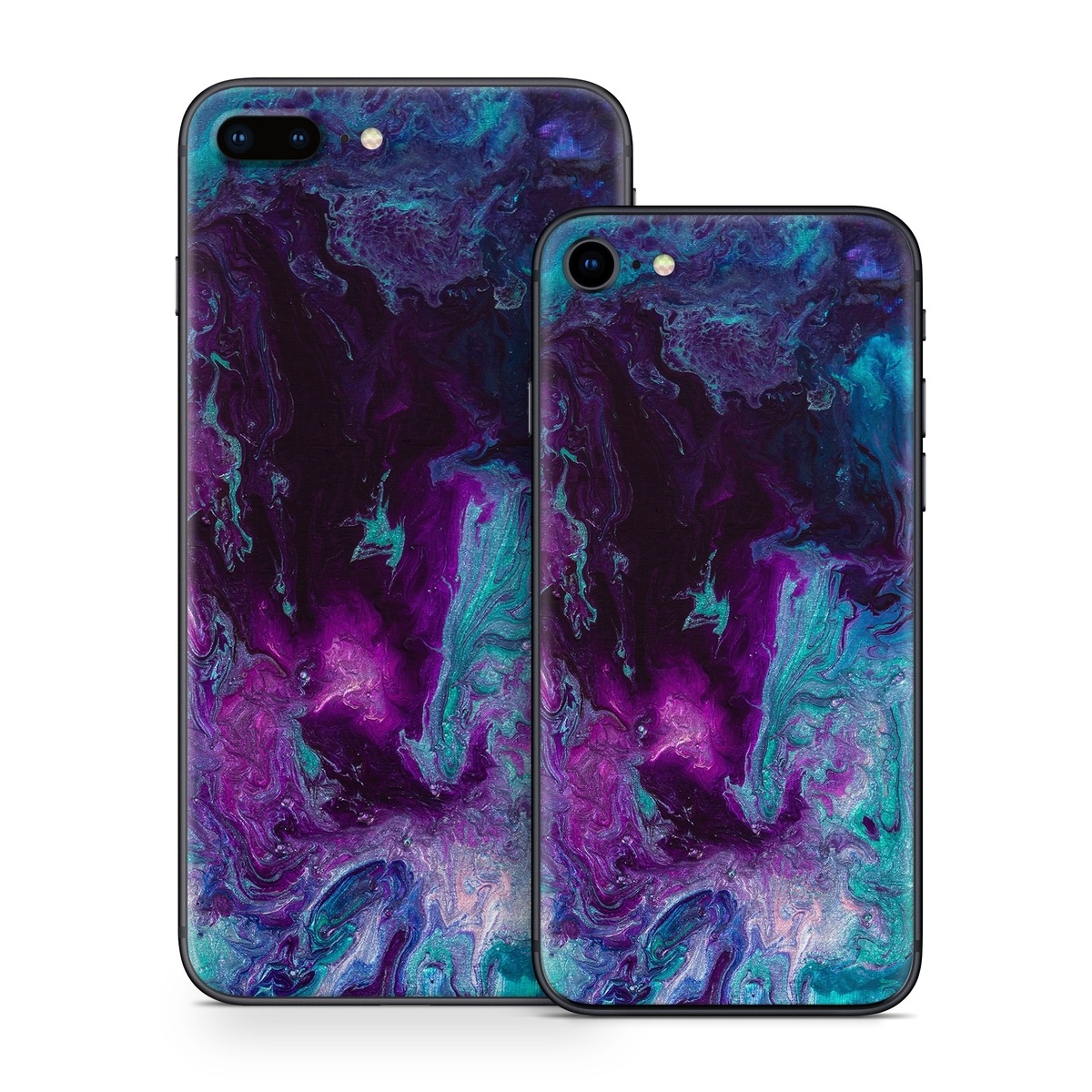 iPhone 8 Series Skin design of Blue, Purple, Violet, Water, Turquoise, Aqua, Pink, Magenta, Teal, Electric blue, with blue, purple, black colors
