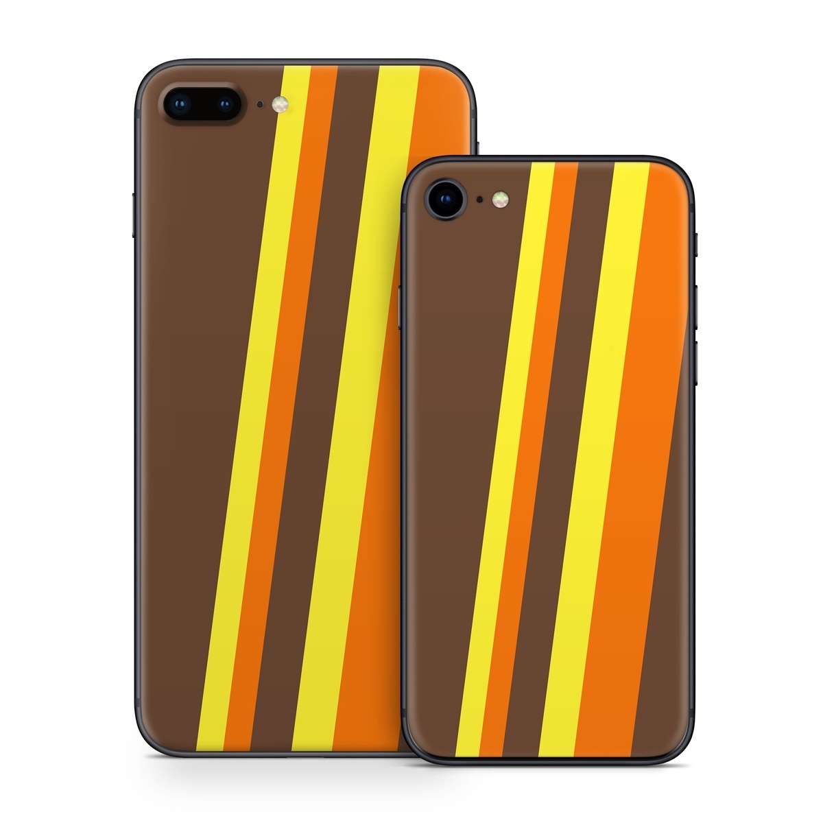 iPhone 8 Series Skin design of Orange, Yellow, Line, Brown, Font, Material property, Graphic design, Pattern, Parallel, with brown, orange, yellow colors
