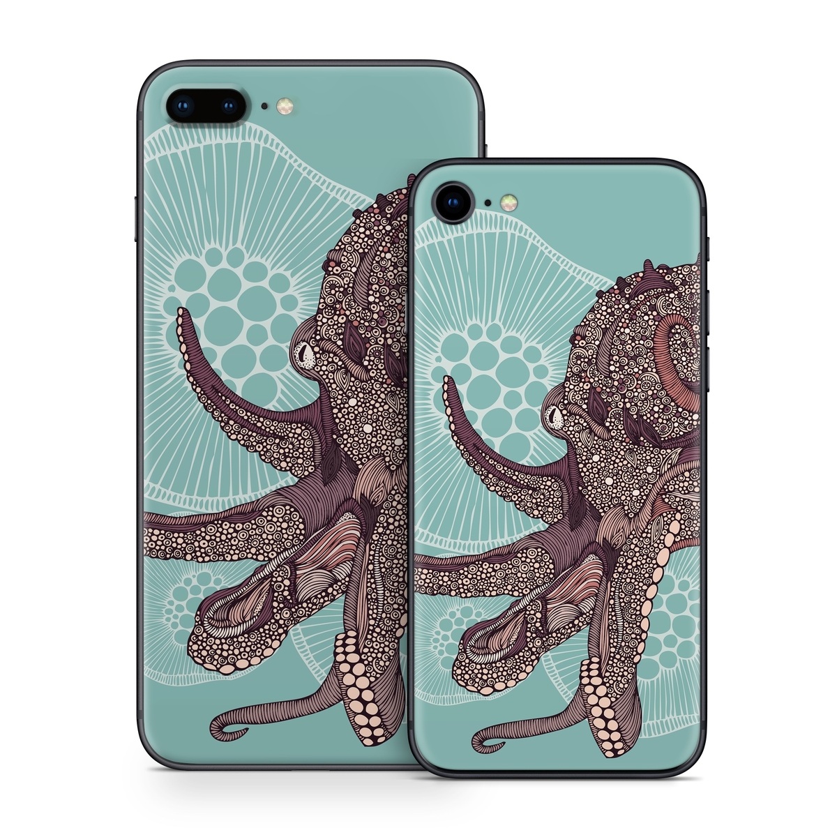 iPhone 8 Series Skin design of Illustration, Art, Elephants and Mammoths, Pattern, Graphic design, with gray, black, red, green colors