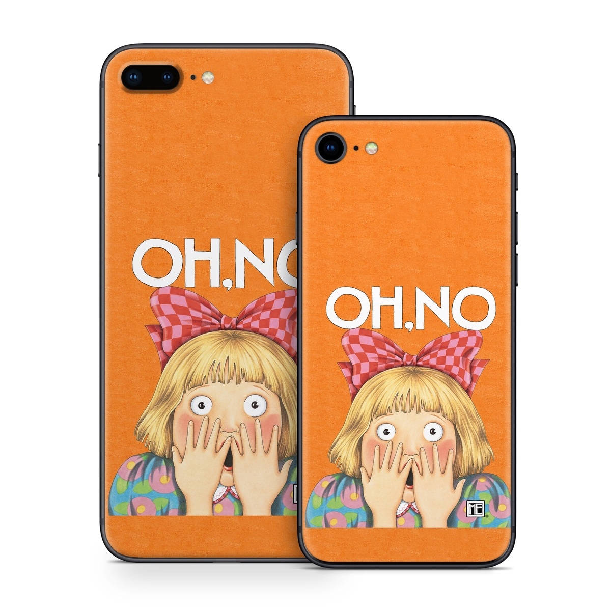iPhone 8 Series Skin design of Cartoon, Nose, Illustration, Poster, Art, Fiction, Book cover, Happy, Gesture, with orange, pink, gray, green, red, white colors