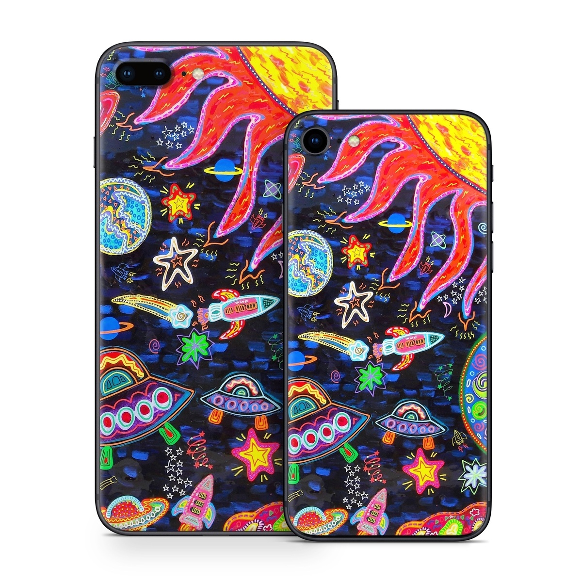 iPhone 8 Series Skin design of Pattern, Psychedelic art, Visual arts, Paisley, Design, Motif, Art, Textile, with black, gray, blue, red colors