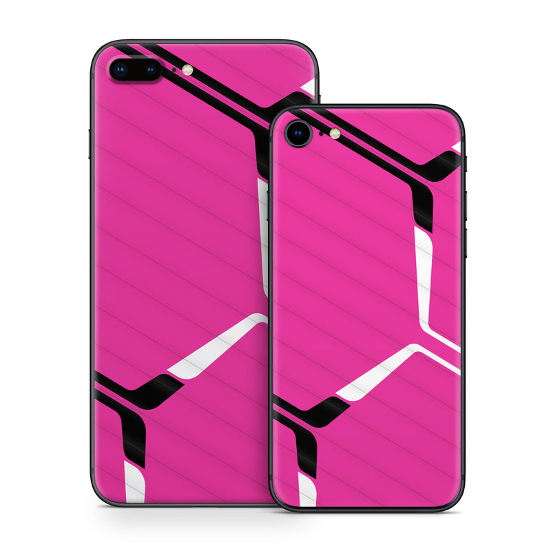 iPhone 8 Series Skin design of Textile, Sleeve, Jersey, Purple, Pink, Violet, Font, Magenta, Material property, Electric blue, with pink, black, white colors