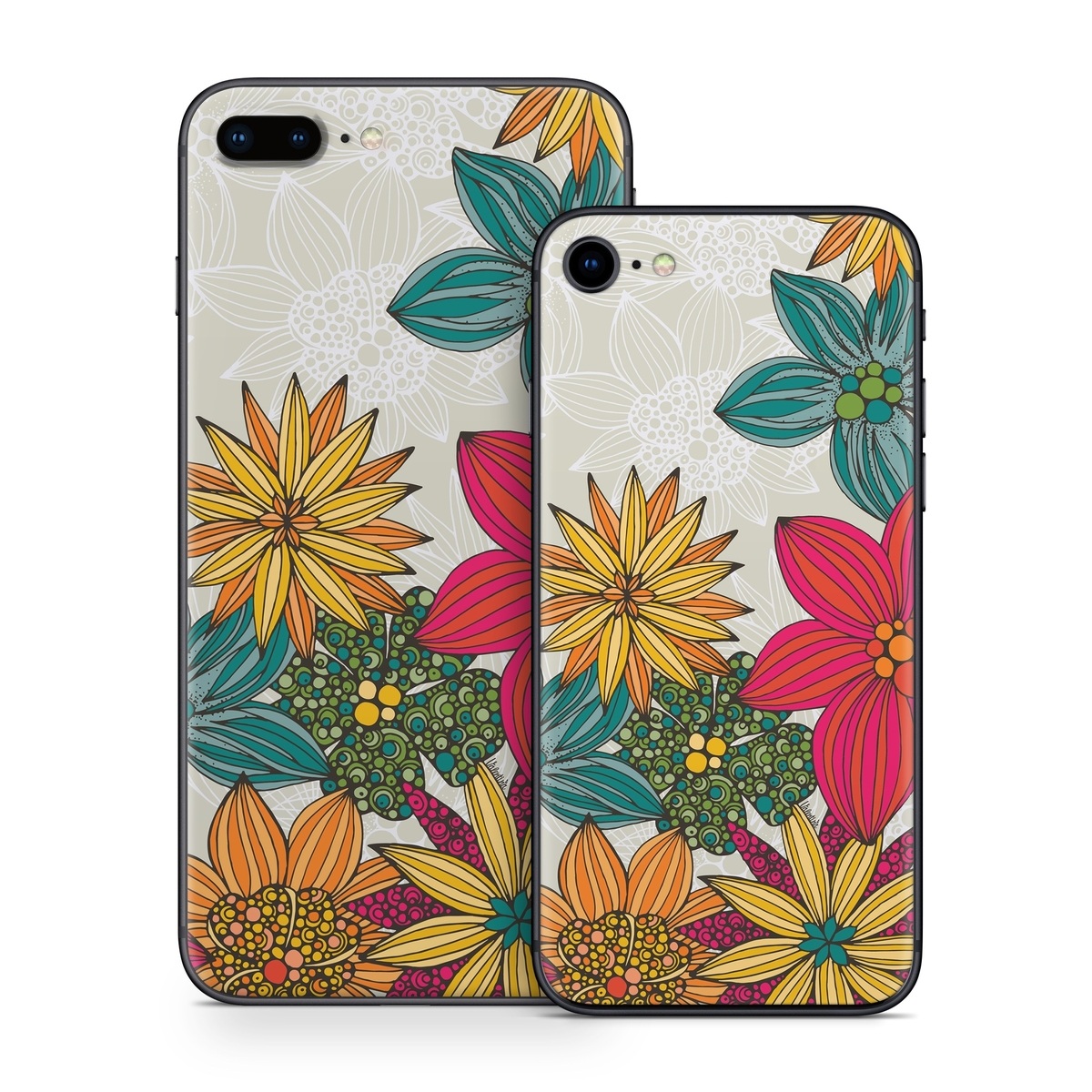  Skin design of Floral design, Pattern, Flower, Wildflower, Plant, Botany, Leaf, Design, Textile, Visual arts, with blue, yellow, red, green, orange, gray colors