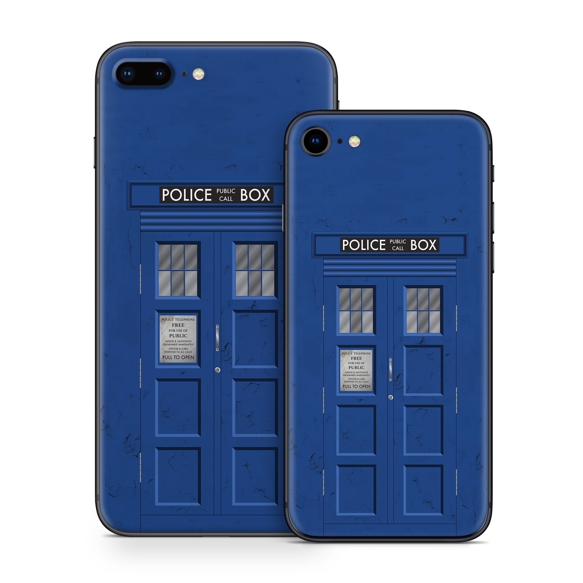 iPhone 8 Series Skin design of Telephone Booth, Blue, Cobalt Blue, Door, Facade, Architecture, Electric Blue, Font, Real Estate, Window, Building, with blue, black, gray, white colors