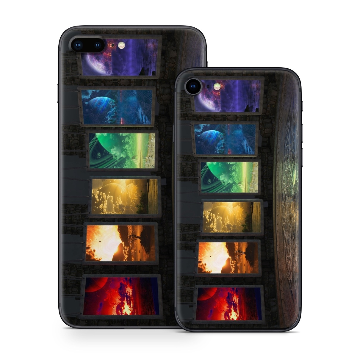 iPhone 8 Series Skin design of Light, Lighting, Water, Sky, Technology, Night, Art, Geological phenomenon, Electronic device, Glass, with black, red, green, blue colors