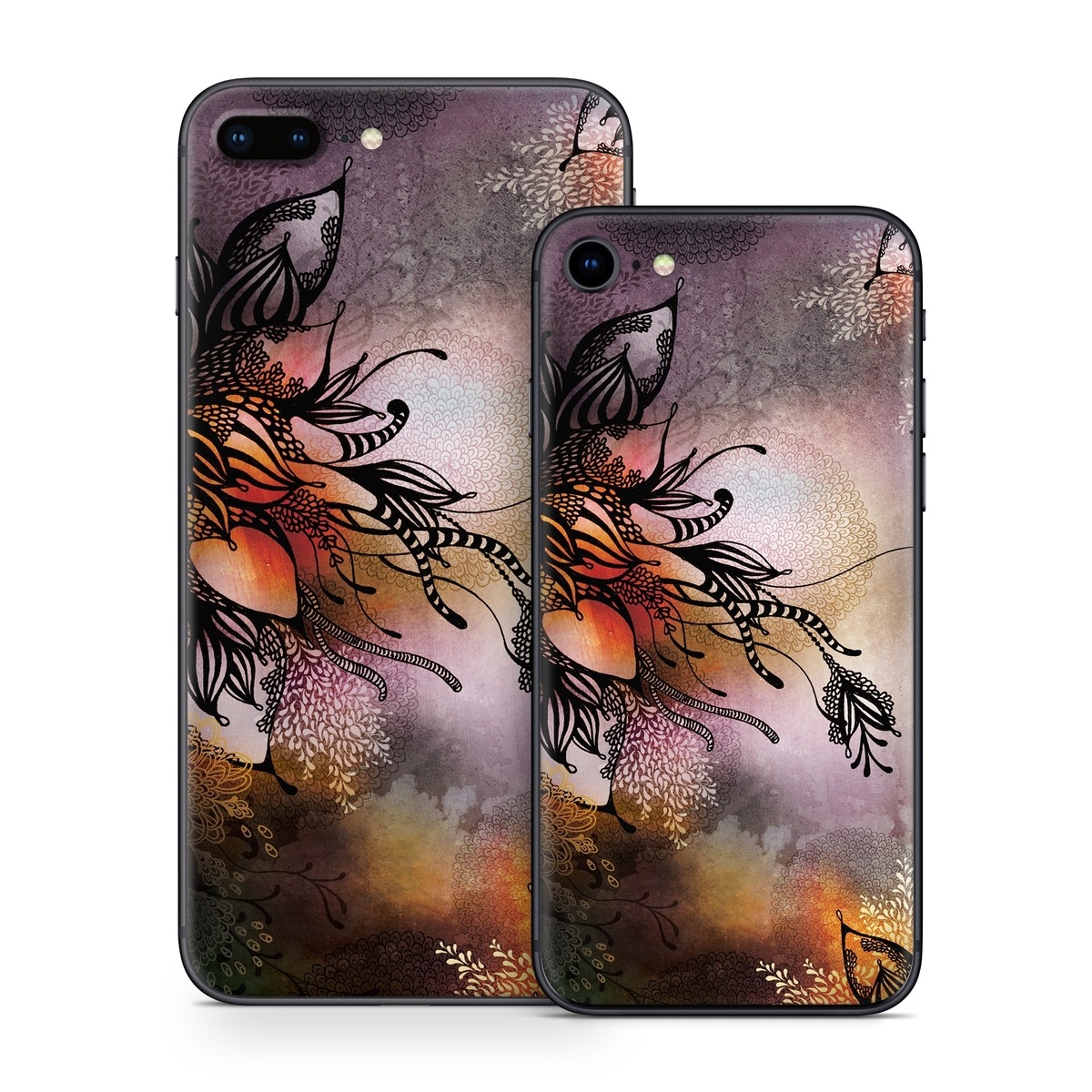 iPhone 8 Series Skin design of Illustration, Graphic design, Cg artwork, Art, Fictional character, Graphics, Visual arts, Darkness, with black, gray, red, green, purple colors