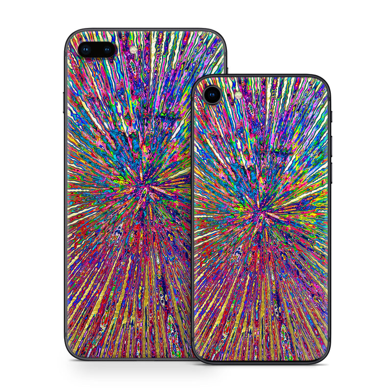 iPhone 8 Series Skin design of Blue, Red, Yellow, Orange, Pink, Psychedelic art, Modern art, Pattern, with yellow, red, orange, blue, green, purple colors