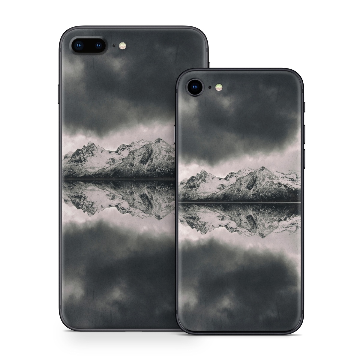 iPhone 8 Series Skin design of Sky, Cloud, Nature, Reflection, Water, Atmospheric phenomenon, Daytime, Black-and-white, Atmosphere, Calm, with white, black, gray colors