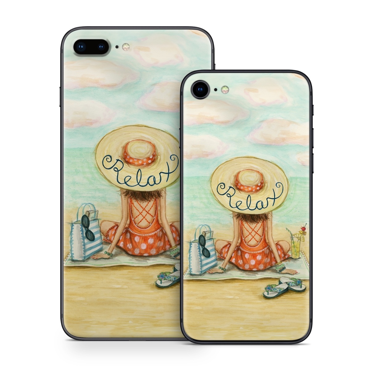 iPhone 8 Series Skin design of Illustration, Cartoon, Watercolor paint, Art, Drawing, Child art, Sketch, Paint, Still life, with white, yellow, blue, red, black, yellow colors