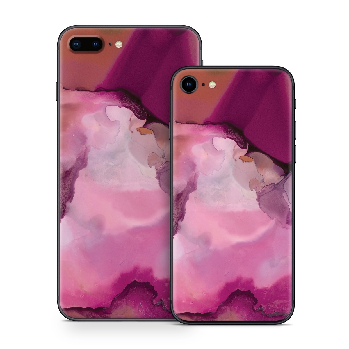 iPhone 8 Series Skin design of Purple, Pink, Watercolor paint, Magenta, Illustration, Art, with white, red, pink, white colors