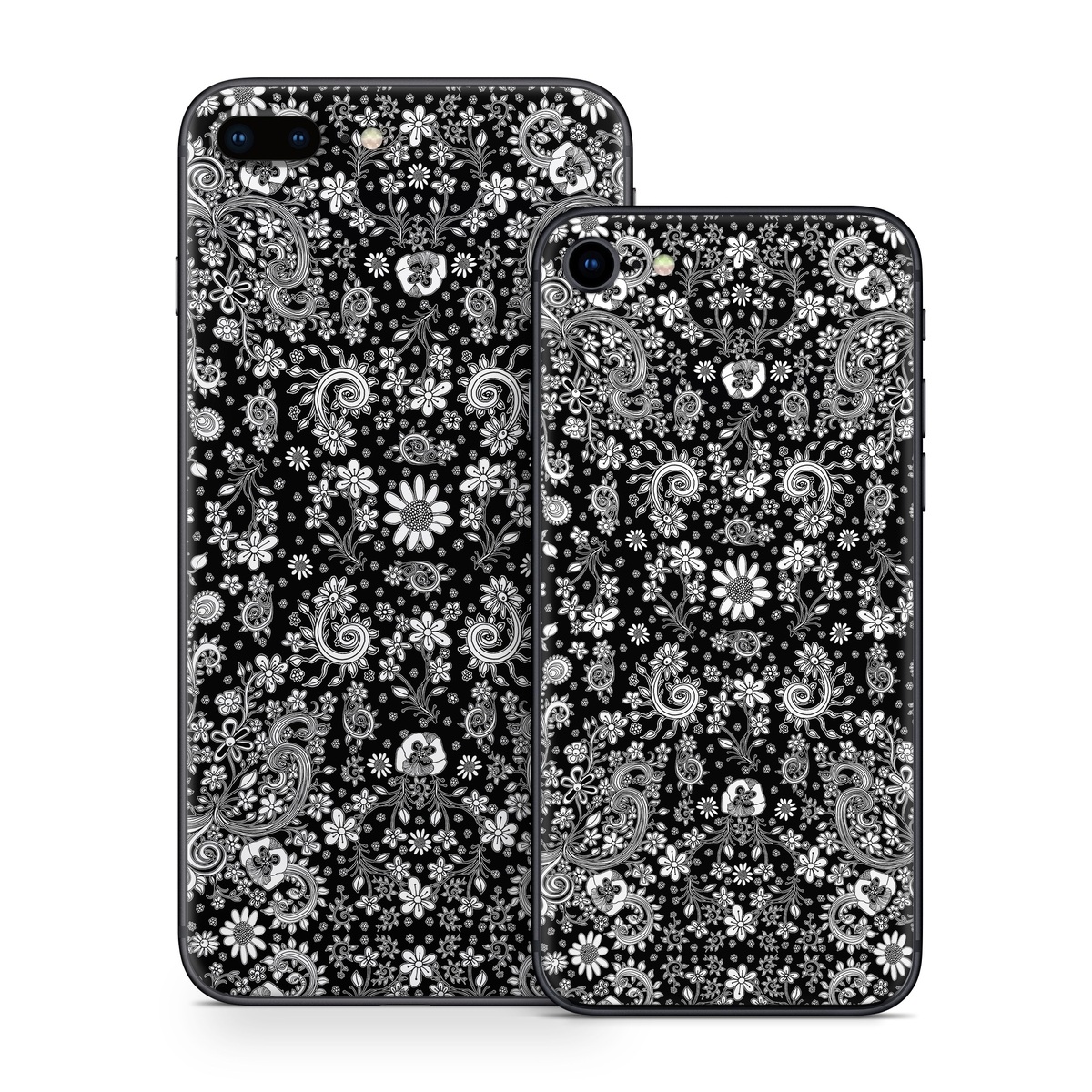 iPhone 8 Series Skin design of Pattern, Monochrome, Design, Black-and-white, Visual arts, Textile, Motif, Monochrome photography, Symmetry, with black, white colors