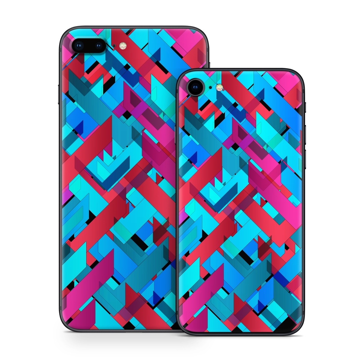 iPhone 8 Series Skin design of Pattern, Turquoise, Line, Teal, Magenta, Design, Textile, Symmetry, Colorfulness, with blue, red, purple, black colors