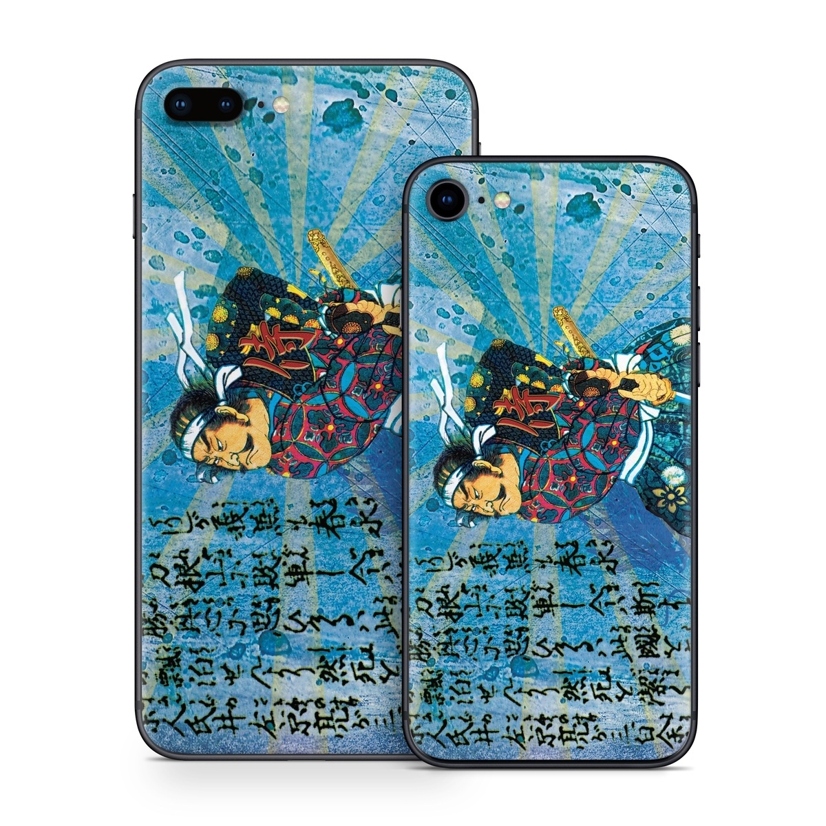 iPhone 8 Series Skin design of Art, Illustration, Painting, with blue, black, gray, green, red colors